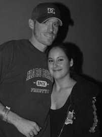 DJ Natural Nate® and Jiggabot, early black and white photo together at a venue, DC hat
